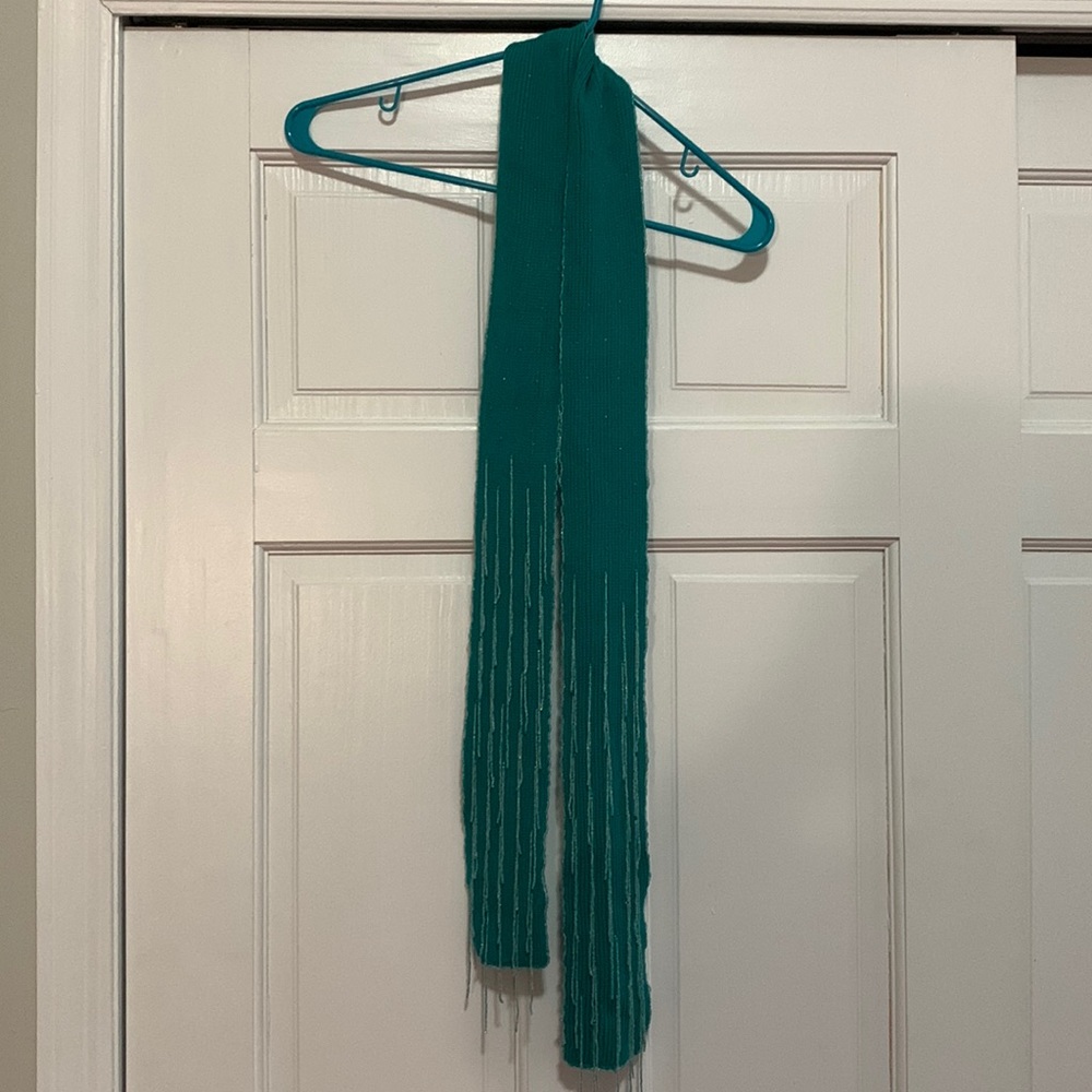 Turquoise beaded fashion scarf